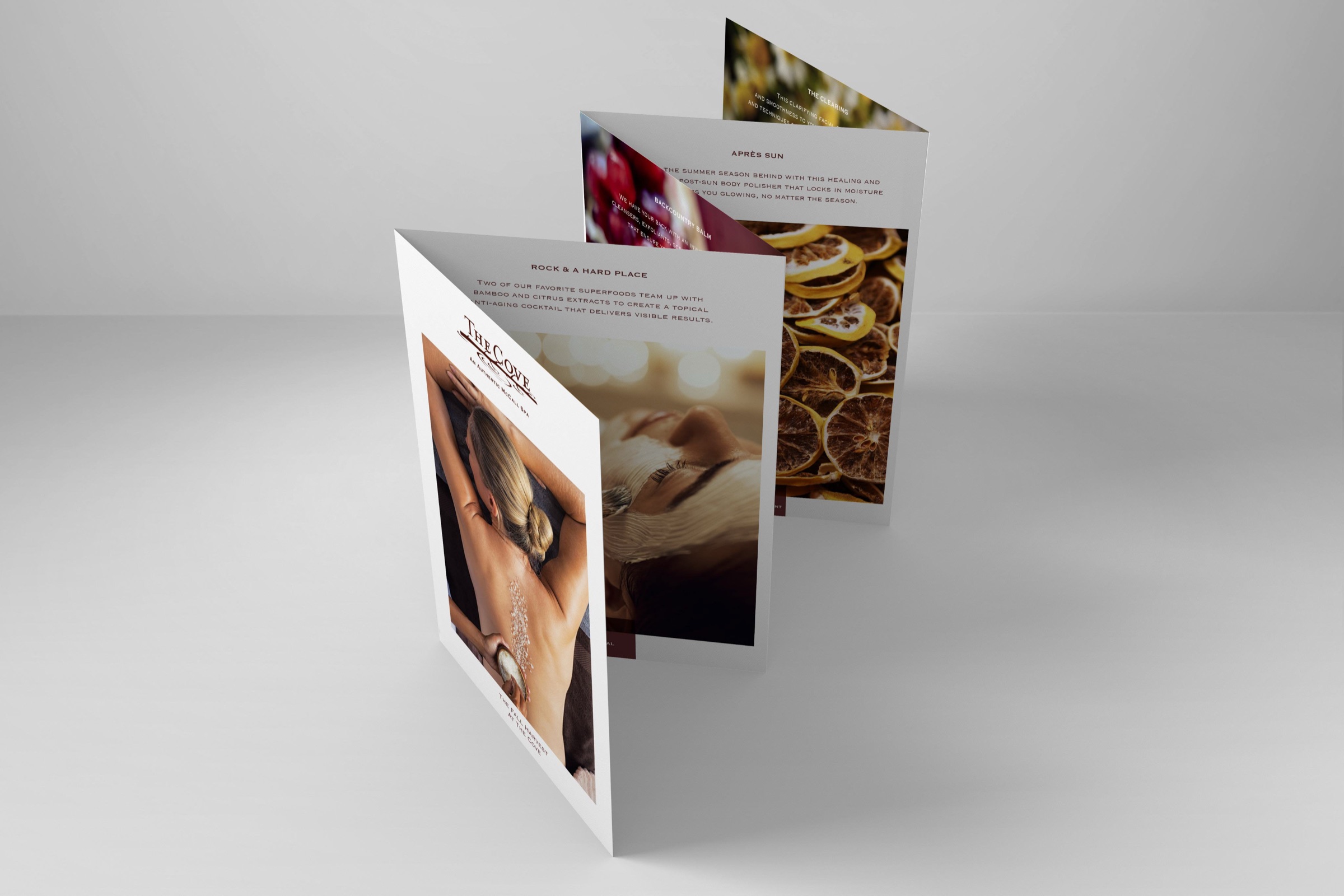 Folded treatment menu