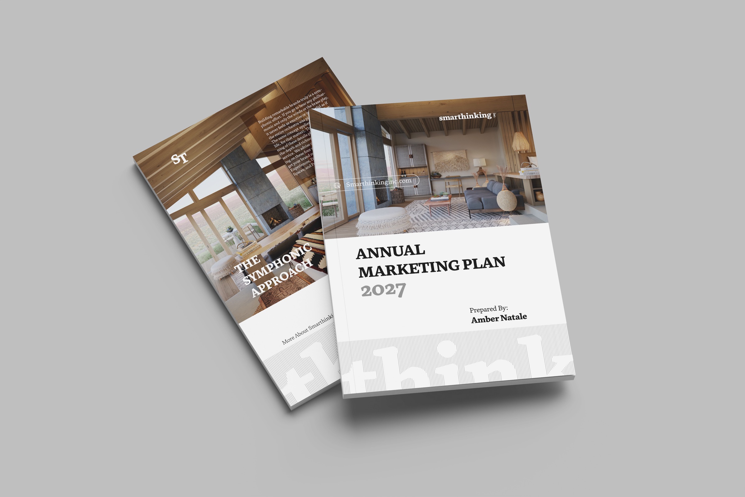 Printed annual marketing plan and strategy covers
